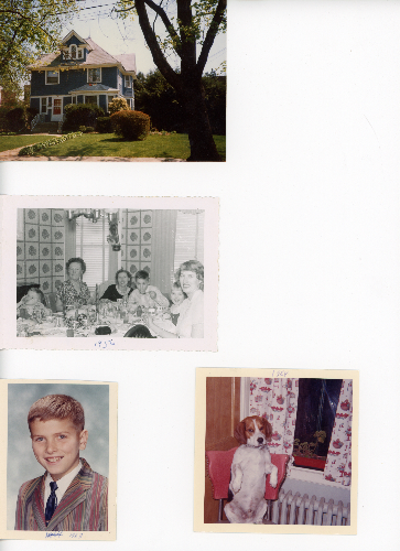 A scanned album page holding four photos, saved as one file